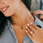 Collana personalizzata a ferro di cavallo con pietra di nascita del cuore Fascino di buona fortuna Gioielli Compleanno San Valentino Regalo per la Fes