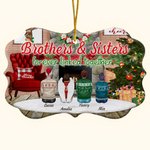 Personalized Brothers & Sisters Forever Linked Together Ceramic Ornament with Names Christmas Birthday Rememberance Gift for Family Brothers Sisters