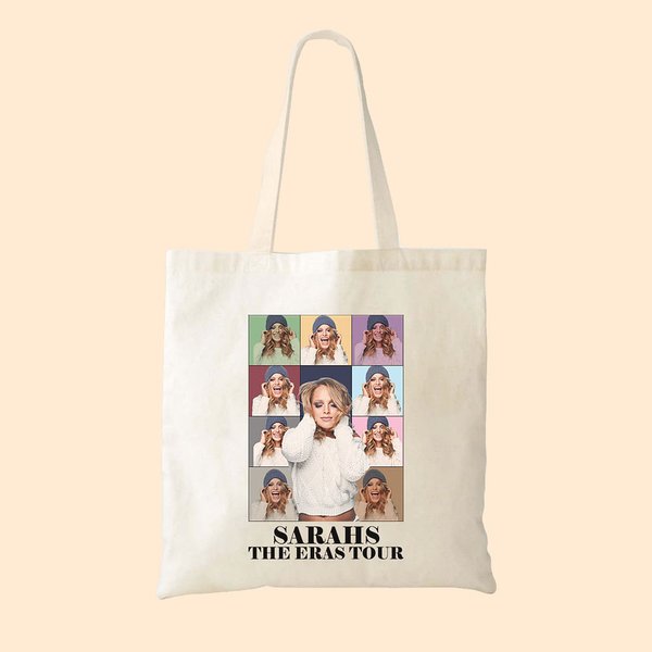 Sac en Toile Personnalisé Style Eras Tour Affiche de Collage de Photos Cadeau Anniversaire Fête pour Femme
