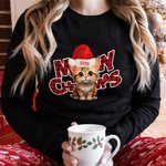 Sweatshirt unisexe personnalisé Lovely Dog Cat Portrait Christmas Cadeau de Noël pour la famille, les enfants et les amoureux des animaux de compagnie