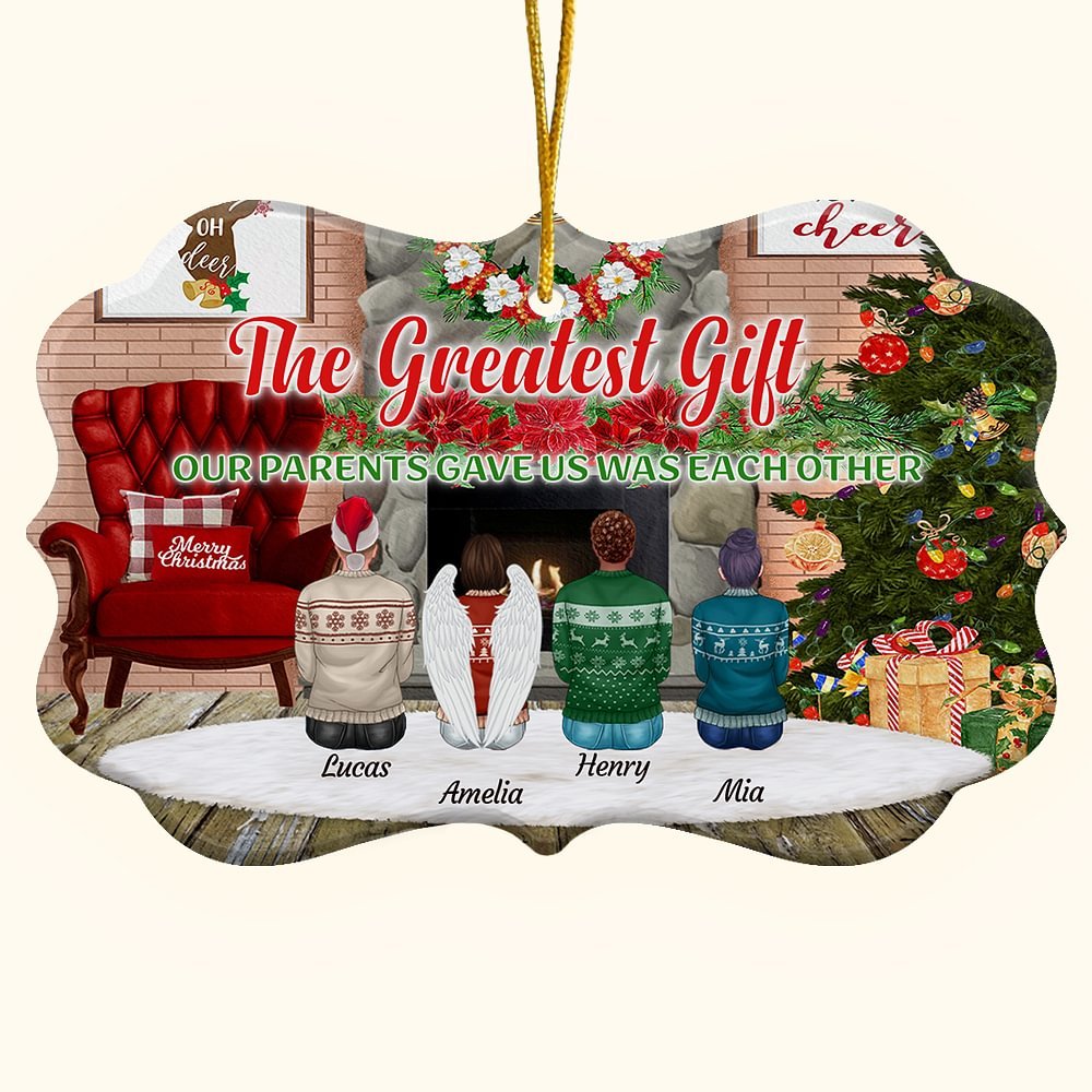 Personalized The Greatest Gift Our Parents Gave Us Was Each Other Irregular Ceramic Ornament with Names Christmas Gift for Brother Sister 1