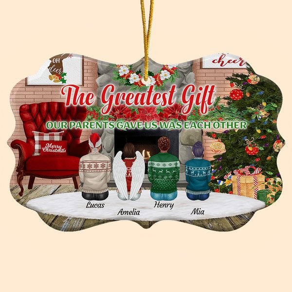 Personalized The Greatest Gift Our Parents Gave Us Was Each Other Irregular Ceramic Ornament with Names Christmas Gift for Brother Sister