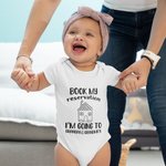 Book My Reservation Personalized Newborn Onesie Baby Announcement Bodysuit Funny Romper Newborn Gift Baby Shower Gift