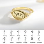 Anello personalizzato con fiori multipli di nascita Gioielli floreali di famiglia Compleanno Regalo per la festa della mamma per lei