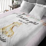 Personalised Just A Girl Who Loves Giraffe Floral Blanket with Name Birthday Gift for Girls