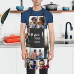 Gepersonaliseerd 11 Foto's Collagepatroon Waterdicht Schort met Verstelbare Riemen en Grote Zak Kerstcadeau Verjaardagscadeau voor Kookliefhebber Fami