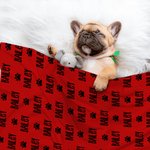 Personalized Cute Paw Print Soft Pet Name Blanket for Car Lap Sofa Birthday Christmas Gift for Cat Dog Pet Lover