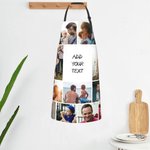 Gepersonaliseerd 11 Foto's Collagepatroon Waterdicht Schort met Verstelbare Riemen en Grote Zak Kerstcadeau Verjaardagscadeau voor Kookliefhebber Fami