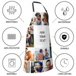 Gepersonaliseerd 11 Foto's Collagepatroon Waterdicht Schort met Verstelbare Riemen en Grote Zak Kerstcadeau Verjaardagscadeau voor Kookliefhebber Fami