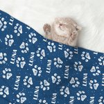 Personalizado lindo pata impresión suave manta con nombre cumpleaños regalo de Navidad para gato perro amante de las mascotas