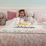 Personalised Just A Girl Who Loves Giraffe Floral Blanket with Name Birthday Gift for Girls
