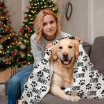 Personalizado lindo pata impresión suave manta con nombre cumpleaños regalo de Navidad para gato perro amante de las mascotas