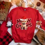 Sweatshirt unisexe personnalisé Lovely Dog Cat Portrait Christmas Cadeau de Noël pour la famille, les enfants et les amoureux des animaux de compagnie