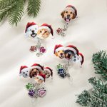 Porte-Badge Personnalisé avec Portrait Animale Accessoire de Carte avec Breloque Patte Pailletée Cadeau Noël Thanksgiving pour Infirmière Vétérinaire