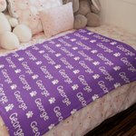 Personalized Cute Paw Print Soft Pet Name Blanket for Car Lap Sofa Birthday Christmas Gift for Cat Dog Pet Lover