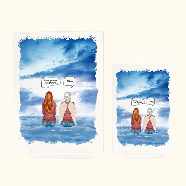 Personalized We Miss You More Than Anything I Know in Clouds Acrylic Plaque Housewarming Memorial Gift for Family Friends