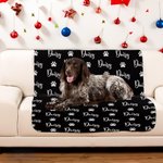 Personalized Cute Paw Print Soft Pet Name Blanket for Car Lap Sofa Birthday Christmas Gift for Cat Dog Pet Lover