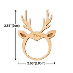 Anneau en Bois Décor Serviette Forme Cerf de Noël Personnalisé avec Nom Gravé Ornement de Table Pour Noël Cadeau Pour Famille