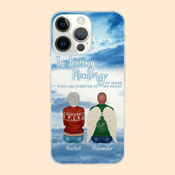 Gepersonaliseerde In Loving Memory Of Those Who Are Forever In My Heart IPhone Telefoon Case Kerst Herdenkingscadeau voor Familie