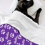 Personalizado lindo pata impresión suave manta con nombre cumpleaños regalo de Navidad para gato perro amante de las mascotas