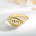 Anello personalizzato con fiori multipli di nascita Gioielli floreali di famiglia Compleanno Regalo per la festa della mamma per lei