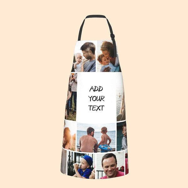 Tablier Personnalisé avec Photos et Dire ''Merci pour Tout ce que Vous Faites'' pour Famille - Caille
