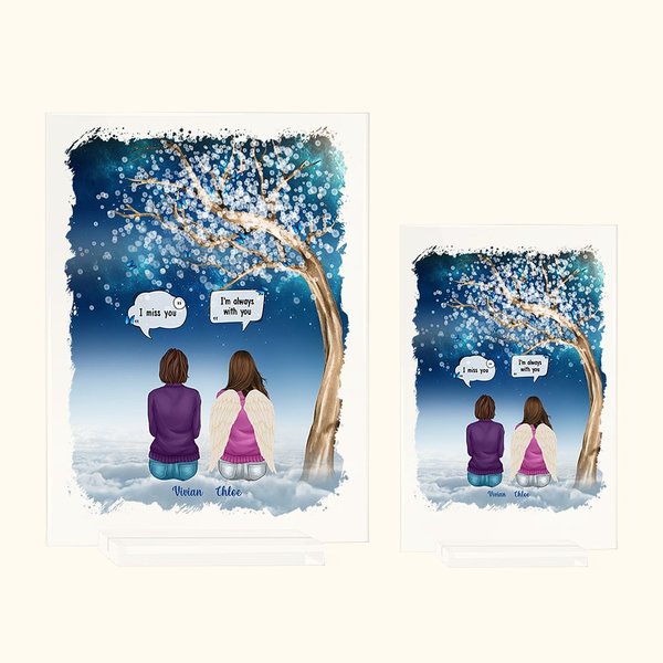 Personalized We Miss You I'm Always With You Thick Cloud Acrylic Plaque with Names and Speech Christmas Memorial Gift for Family Friends