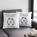 Gepersonaliseerde When Penguins Find Their Mate They Stay Together Forever Kussenhoes Kerstmis Verjaardag Valentijnsdag Cadeau voor Koppel