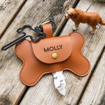 Personalised Bone Shaped Dog Poop Bag Dispenser Waste Bag Holder with Name Gift for Dog Lover