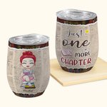 Henkilökohtainen Vain yksi luku Bookrack Tausta 12oz Wine Tumbler Lukeminen Lahja Joululahja Syntymäpäivälahja lahja kirjan ystäville
