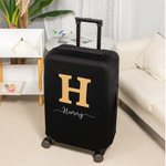 Personalised Initial Elastic Luggage Cover Protector Fits 18-32 Inches Suitcase with Name Travel Accessory Gift for Traveller