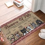 Personalized Beware Of Pets Our Intensely Friendly Licking And Jumping Excited You Door Mat Home Decoration Birthday Christmas Gift for Pet Owner