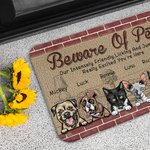 Personalized Beware Of Pets Our Intensely Friendly Licking And Jumping Excited You Door Mat Home Decoration Birthday Christmas Gift for Pet Owner