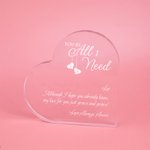 Personlig You're All I Need Akryl Hjärtplakett Romantisk heminredning Alla hjärtans dag Julklapp för par Make Fru