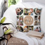 Personligt flerfärgat 20 foton collage kasta kuddeöverdrag med namn julklapp för familj vän