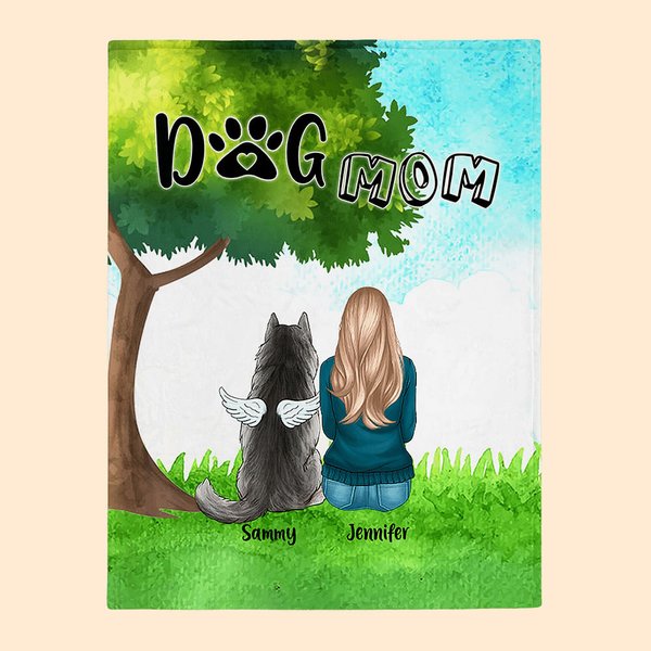 Coperta personalizzata per cani mamma/papà per stare insieme nel prato Regalo di Natale, compleanno e inaugurazione della casa per gli amanti dei cani