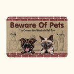 Personalized Beware Of Pets The Owners Are Shady As Hell Too Door Mat Home Decoration Gift for Pet Lover Owner