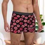 Personlig leppetrykk Mykt herreundertøy Boxershorts med navn Valentinsdag julegave til ektemann kjæreste