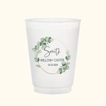 Personalisierte Eukalyptus gefrostet Hochzeit Tassen 12oz 16oz wiederverwertbare Drinkware Satz von 10 Engagement Braut Dusche Bachelor Party Supplies