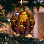 Gepersonaliseerd In My Swiftie Era Keramisch Ornament met Foto Kerstcadeau voor Familie of Vriend