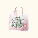 Personalisierte Eukalyptus PVC Hochzeit Geschenk Tasche Brautjungfer Dankeschön Geschenk Tasche Brautdusche Bachelorette Party Favorit