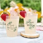 Personalisierte Eukalyptus gefrostet Hochzeit Tassen 12oz 16oz wiederverwertbare Drinkware Satz von 10 Engagement Braut Dusche Bachelor Party Supplies