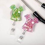 Regalo para enfermera o médico de un rollo de credencial acrílico personalizado con nombre y lentejuelas brillantes