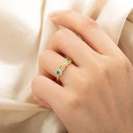 Henkilökohtainen Elegantti 1-5 Birthstones rengas Zirkoni äitienpäivä syntymäpäivälahja äidille isoäiti