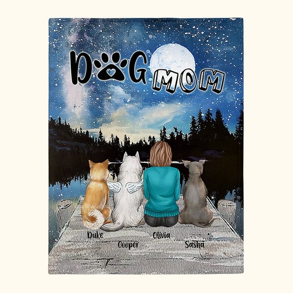 Coperta personalizzata con luna piena Regalo di Natale Regalo di compleanno per amanti dei cani