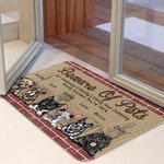 Personalized Beware Of Pets Our Intensely Friendly Licking And Jumping Excited You Door Mat Home Decoration Birthday Christmas Gift for Pet Owner