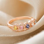 Henkilökohtainen Elegantti 1-5 Birthstones rengas Zirkoni äitienpäivä syntymäpäivälahja äidille isoäiti