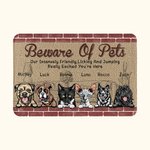Personalized Beware Of Pets Our Intensely Friendly Licking And Jumping Excited You Door Mat Home Decoration Birthday Christmas Gift for Pet Owner