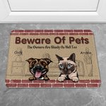 Personalized Beware Of Pets The Owners Are Shady As Hell Too Door Mat Home Decoration Gift for Pet Lover Owner