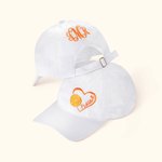 Casquette Personnalisé avec Monogramme Brodé Motif Coeur Pickleball Casquette de Sport en Coton Réglable Cadeau Anniversaire pour Joueur de Pickleball